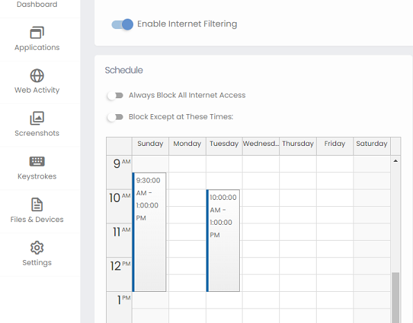 HomeGuard Internet Time Restrictions