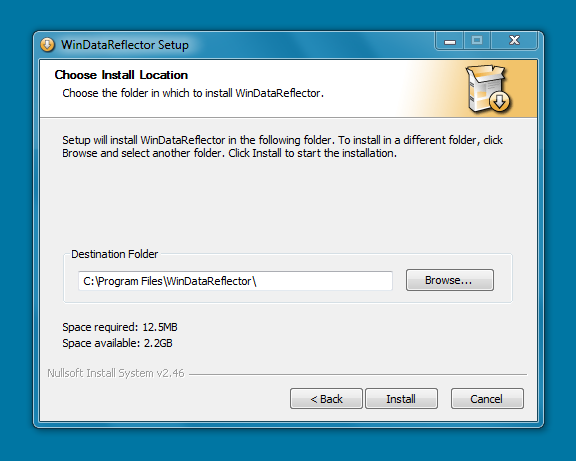 WinDataReflector Installation Step1